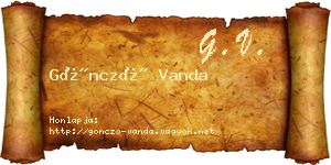 Göncző Vanda névjegykártya